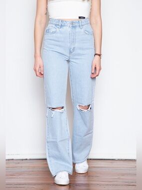 ROLLA'S ripped High rise Heidi jeans in light blue